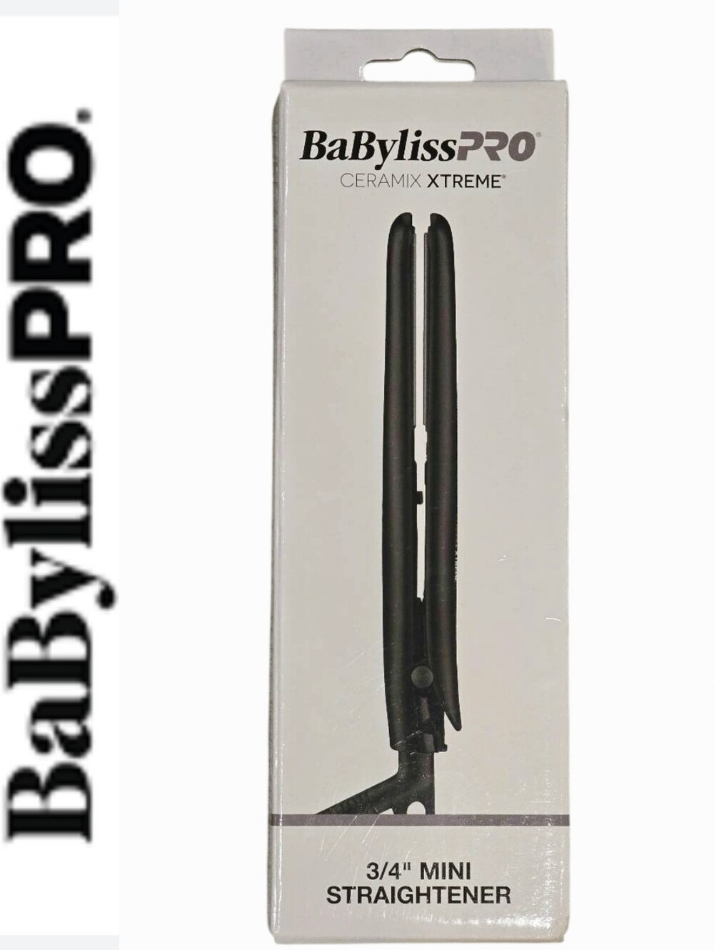 BaBylissPRO Ceramix Extreme 3/4" Mini Straightener- Black